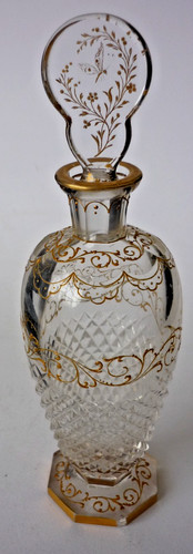 Antique signed moser cut clear - signed,