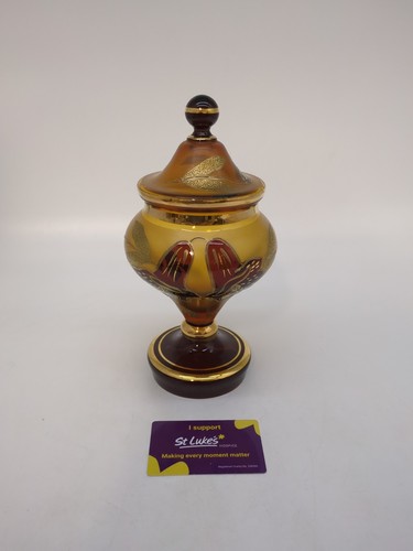 Vintage bohemian amber ruby - amber,
