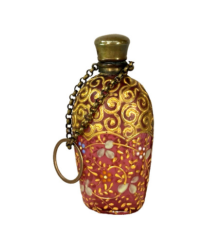 Moser cranberry glass perfume - cranberry,