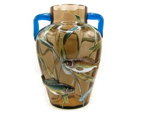Rare moser bohemian art glass - art,