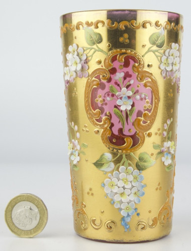 Moser cranberry and gilt art