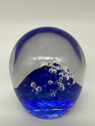 Moser paperweight cobalt blue - moser,