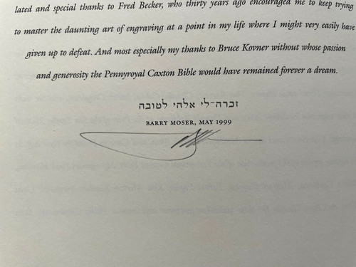 Signed barry moser the holy - moser, "the