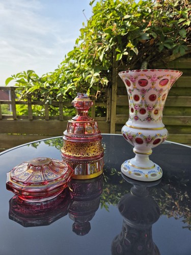 Antique glass moser - moser, cranberry