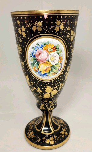 Antique bohemian glass goblet - glass,