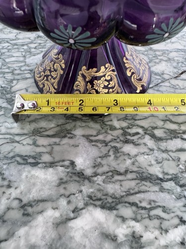 Rare footed amerthyst glass - a,