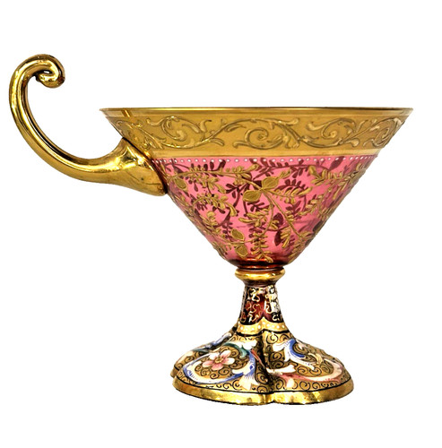 Moser gilt enameled - enameled, cranberry
