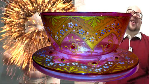 Fine moser cranberry - moser, bowl