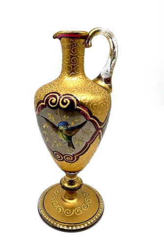 Moser art glass birds - art,