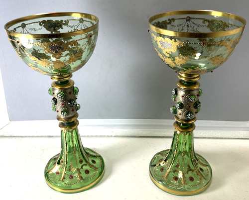 Rare antique green moser - 2-rare,
