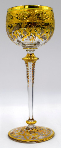 Moser wine glass with - wine, gold