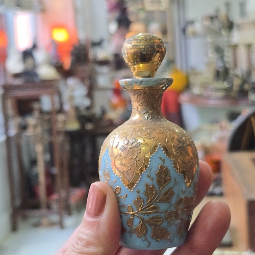 Moser turquoise opaline - moser, gilt