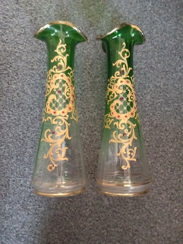 Pair antique bohemian moser - antique,