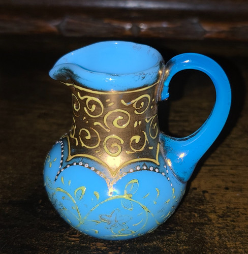 Moser victorian blue glass - victorian,